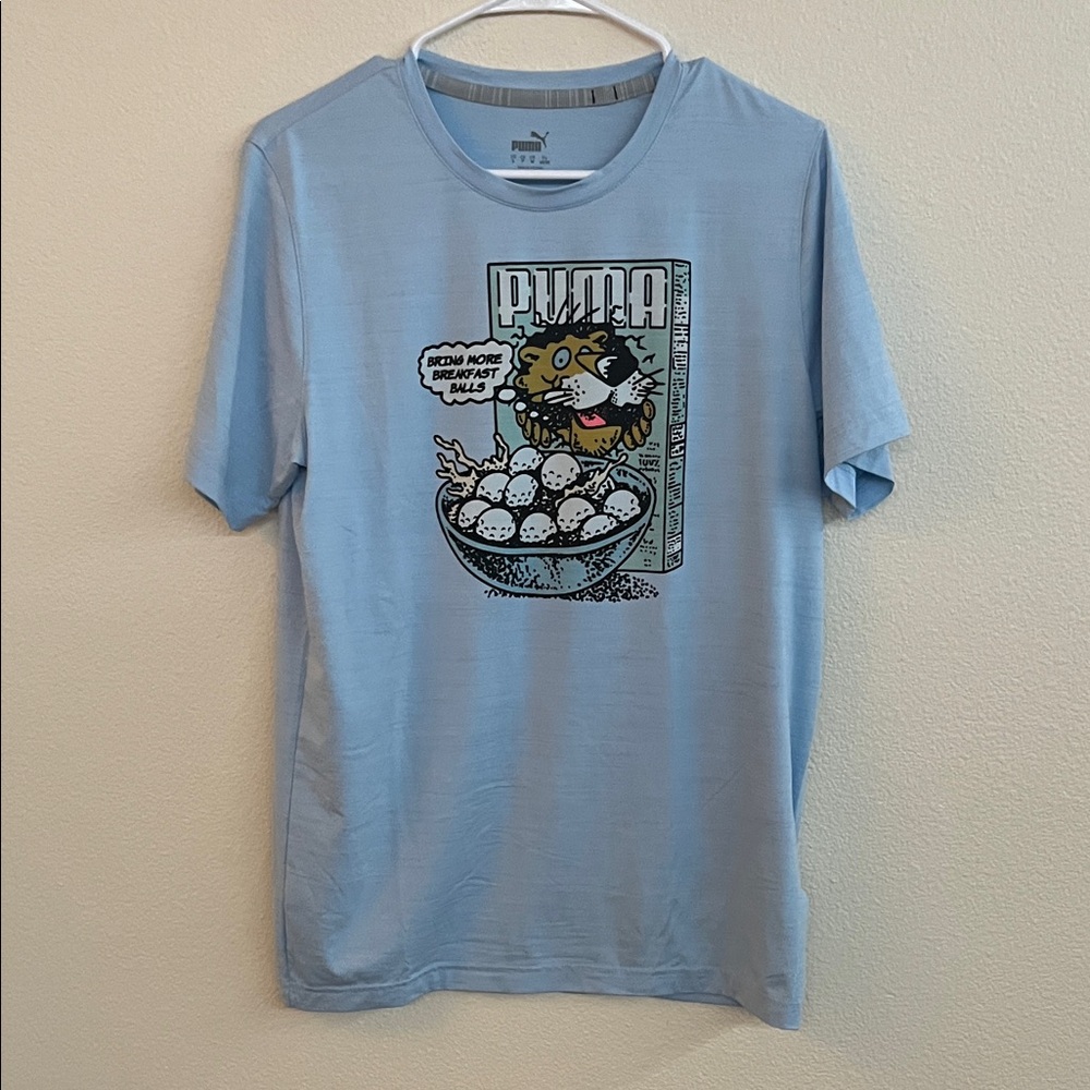 Puma Men's Light Blue Cartoon Graphic Tee